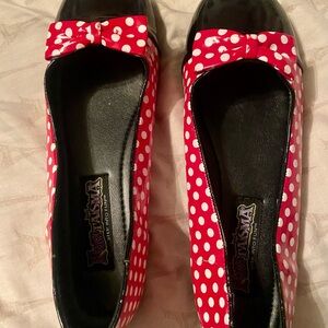 Funtasma Red Polka Dot Flats with Bow